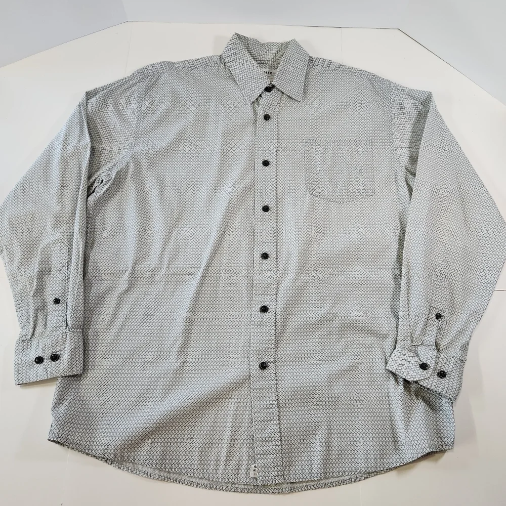 Wrangler Jeans Co. Western Shirt Men's Size Large White Button Front Long Sleeve